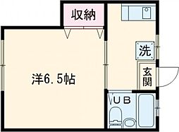 グリーンパレス 1階1Kの間取り