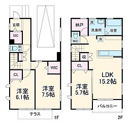 Libla G棟 1階3LDKの間取り