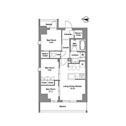 ＢＰＲレジデンス東日暮里 6階2SLDKの間取り