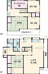 犬伏中町戸建て 1階4LDKの間取り