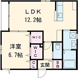 ガーネット町田 1LDKの間取り