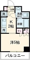 東急目黒線 武蔵小山駅 徒歩7分の賃貸マンション 4階1Kの間取り