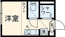 LUXST 2階ワンルームの間取り