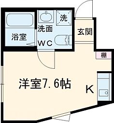 フォレスト西新井 2階ワンルームの間取り