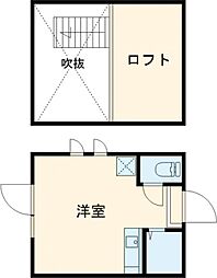 フェリスミラベル 1階ワンルームの間取り