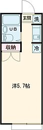 JR南武線 稲城長沼駅 徒歩5分の賃貸アパート 1階ワンルームの間取り