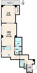 グレース 3階1LDKの間取り