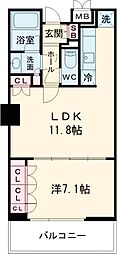 コンフォリア東池袋ＷＥＳＴ 12階1LDKの間取り