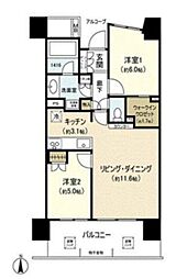 ＢＥＬＩＳＴＡ高井戸駅前 6階2LDKの間取り