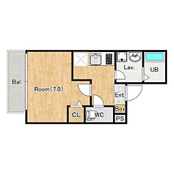 ジーメゾン岩槻南平野 2階1Kの間取り