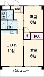 シャルム・Ｋ・カーサ 4階2LDKの間取り