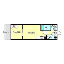 ジーメゾン春日部豊町 1階1LDKの間取り