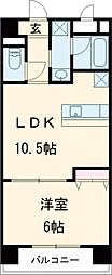 カスタリア新宿 10階1LDKの間取り