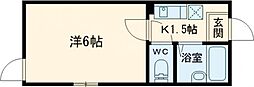 マーレ大森町 1階1Kの間取り