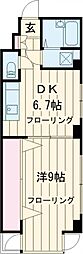 クラウディアくがやま 4階1DKの間取り