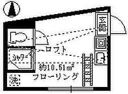 グレースメイク 2階ワンルームの間取り