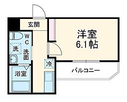 DELIGHT TOWN 2階1Kの間取り
