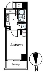グランヴァン高田馬場 3階1Kの間取り
