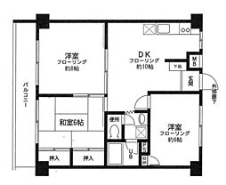 ハイツオリオン 2階3DKの間取り