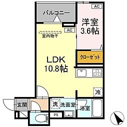 Asset-Court元横山町 3階1LDKの間取り