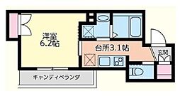 Ｈ＆Ｋ当代島 2階1Kの間取り