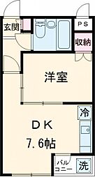 ロイヤルハイムI 1階1DKの間取り