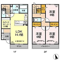 BLATT　HUS 1階3SLDKの間取り
