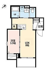 robot home 東所沢 2階1LDKの間取り