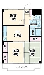 プルミエール西船 1階3DKの間取り