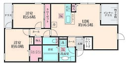 ＬＵＬＵ西尾久 2階2LDKの間取り