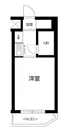 スカイコートエクセレント荻窪 6階1Kの間取り