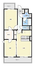 エルミタージュ 4階2LDKの間取り