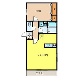 ファインコートＳ 1階1LDKの間取り