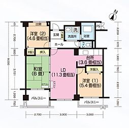 パティオス13番街 409 4階3LDKの間取り