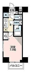 メイクスデザイン町屋 7階1Kの間取り