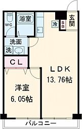 成城学園ビューハイツ 3階1LDKの間取り