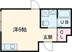 東京メトロ副都心線 西早稲田駅 徒歩10分の賃貸マンション 3階1Kの間取り
