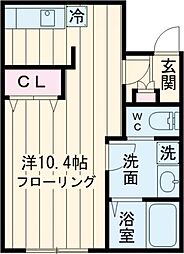 シプレ永福 1階ワンルームの間取り