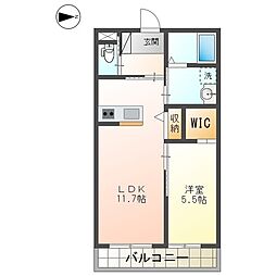 仮称）小田原市田島マンション新築工事 1階1LDKの間取り