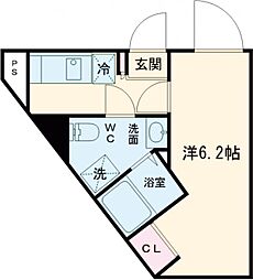 オークノワール綾瀬 1402 4階1Kの間取り