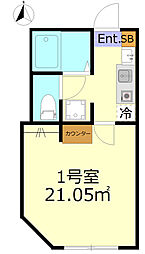 PD.IZUMI 3階1Kの間取り