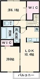 (仮称)上連雀5丁目賃貸住宅 2階2LDKの間取り