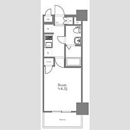 プレール・ドゥーク蒲田 4階1Kの間取り