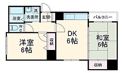 フィルハウゼ五条 4階2DKの間取り