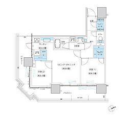 パークシティ柏の葉キャンパス　ザ・ゲートタワー　ウエスト 4階2LDKの間取り