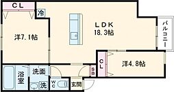 町田レジデンス 302 1階1LDKの間取り