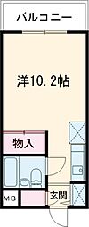 ドム・アコード協栄 4階ワンルームの間取り