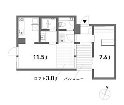 COLLAGE HOUSE 3階1LDKの間取り