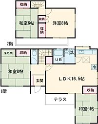 つくばみらい市谷井田　ゆずの木 1階4LDKの間取り
