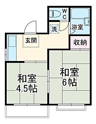 レピュート村山 103 1階2Kの間取り